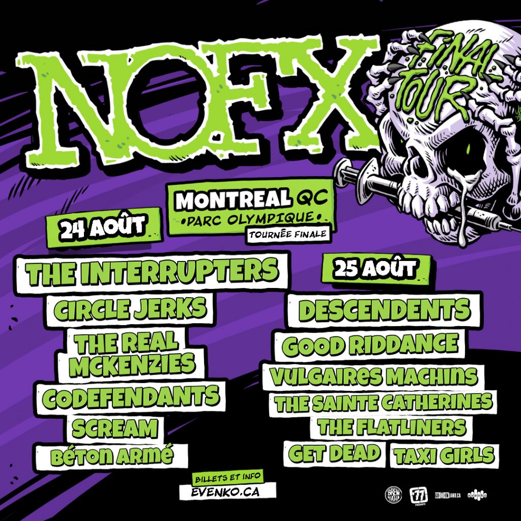 NOFX annonce les groupes invités pour ses spectacles d’adieu au Québec ...