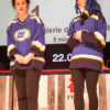 Virginie Fortin et Florence Longpré des Bleus CSN, lors du match du 8 février dernier. Photo par Corentin Hignoul
