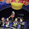 Balazs Gardi/Red Bull Content Pool. Team Living the Dream celebrates during the Team Competition Award Ceremony of the fourth stage of Red Bull Crashed Ice, the Ice Cross Downhill World Championship in Edmonton, Canada on March 13, 2015.